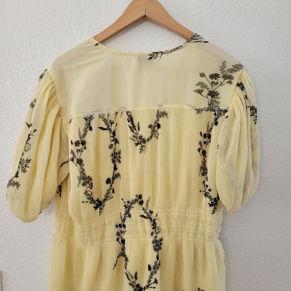 Ganni Yellow Floral Mini Dress - Picture 8 of 10